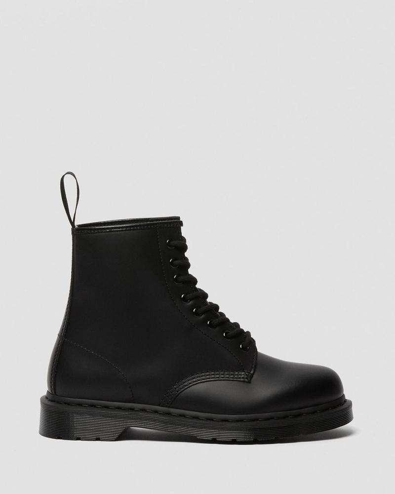 Men's Dr Martens 1460 Mono Smooth Leather Lace Up Boots Black | AU 519FDN